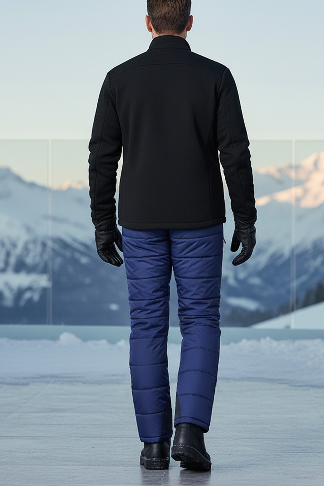 Pantalon De Ski Bleu Matelassé Homme Imperméable Chaud - Polyester - vue 2