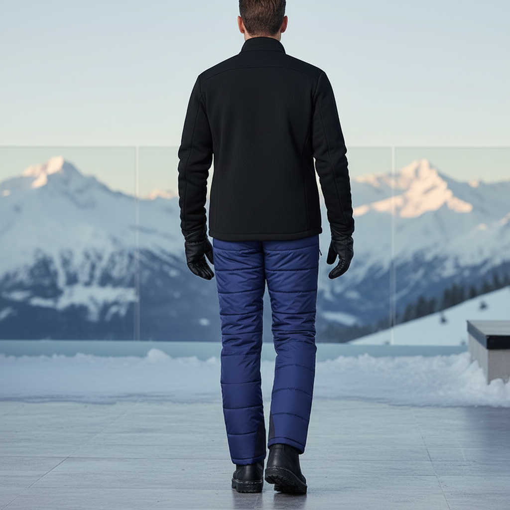 Pantalon De Ski Bleu Matelassé Homme Imperméable Chaud - Polyester - vue 2