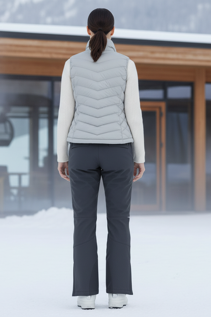 Pantalon De Ski Gris Foncé Imperméable Femme Coupe Droite - Polyester - vue 2
