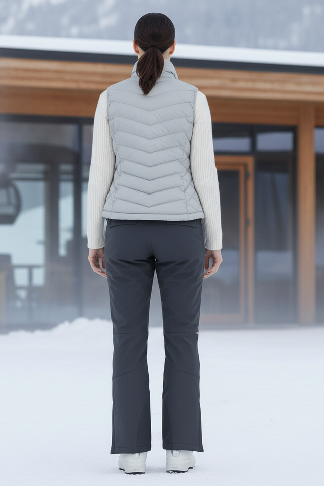 Pantalon De Ski Gris Foncé Imperméable Femme Coupe Droite - Polyester - vue 2