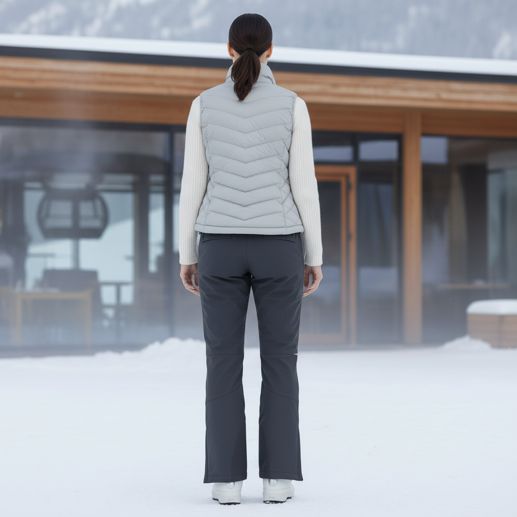 Pantalon De Ski Gris Foncé Imperméable Femme Coupe Droite - Polyester - vue 2