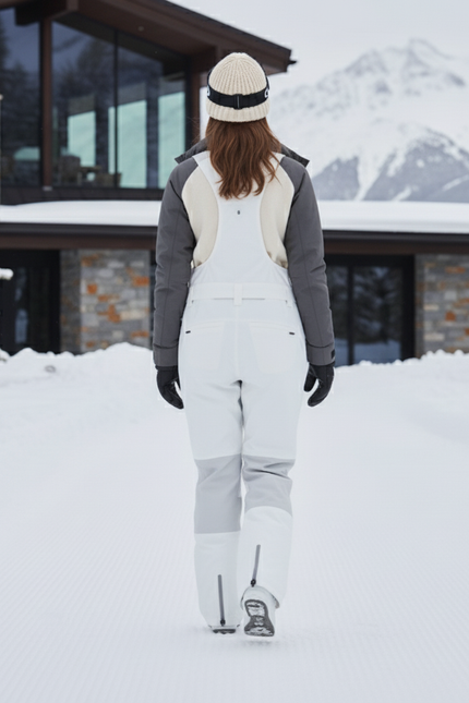 Pantalon De Ski Blanc Salopette Imperméable Femme Hiver - Polyester - vue 2