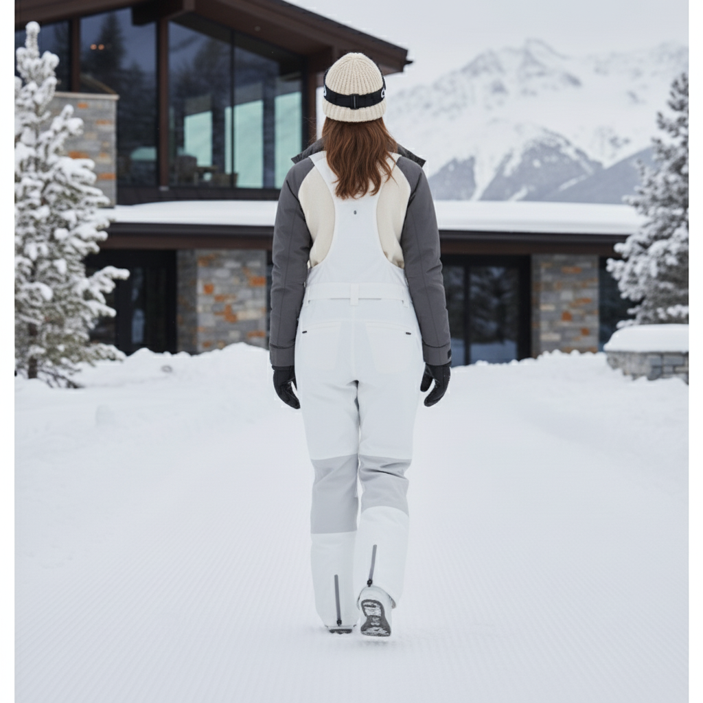 Pantalon De Ski Blanc Salopette Imperméable Femme Hiver - Polyester - vue 2