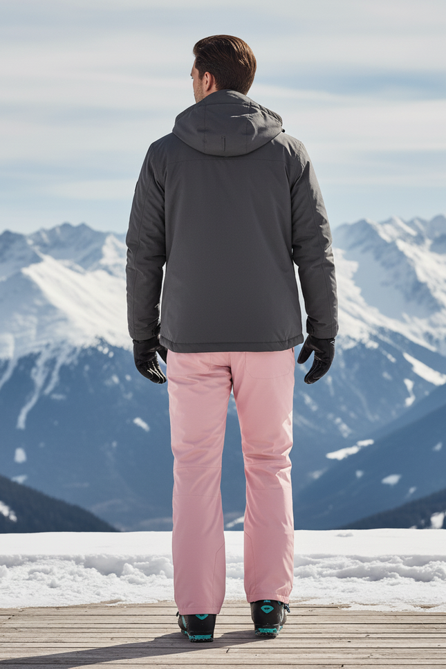 Pantalon De Ski Rose Pâle Imperméable Ample Homme - Polyester - vue 2