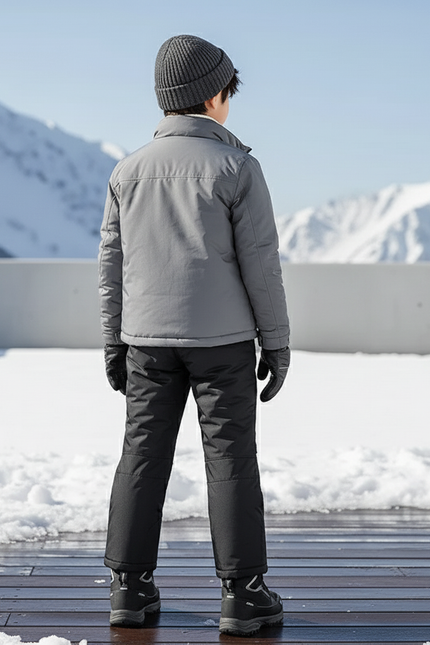 Pantalon De Ski Noir Matelassé Chaud Enfant Hiver - Polyester - vue 2