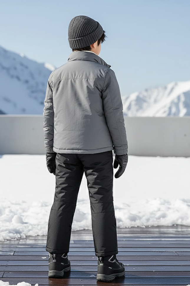 Pantalon De Ski Noir Matelassé Chaud Enfant Hiver - Polyester - vue 2