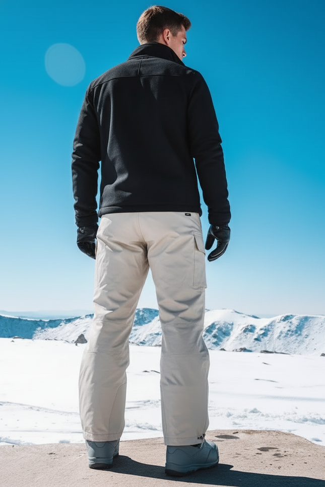 Pantalon De Ski Beige Imperméable Cargo Ample Homme Hiver - Polyester - vue 2