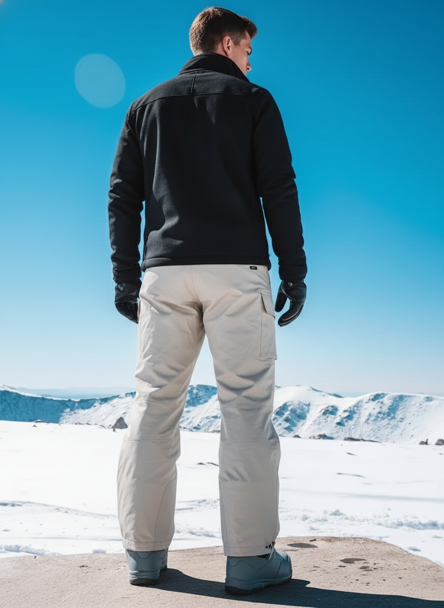 Pantalon De Ski Beige Imperméable Cargo Ample Homme Hiver - Polyester - vue 2