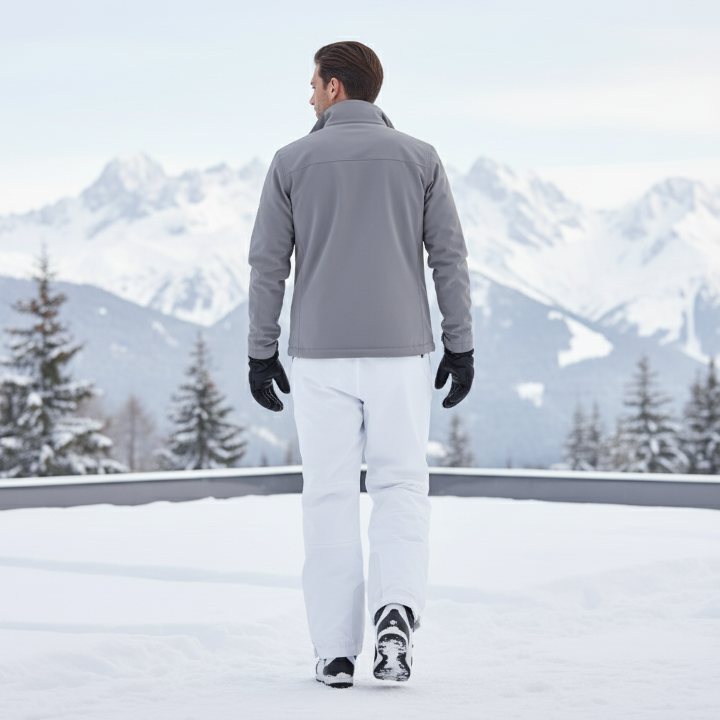 Pantalon De Ski Blanc Imperméable Ample Homme - Polyester - vue 2