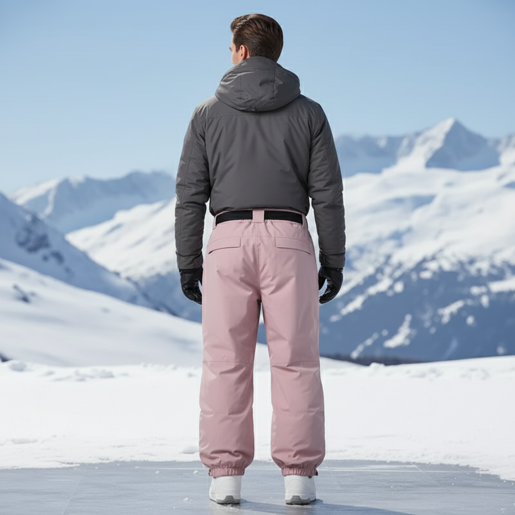 Pantalon De Ski Rose Ample Imperméable Unisexe - Polyester - vue 2