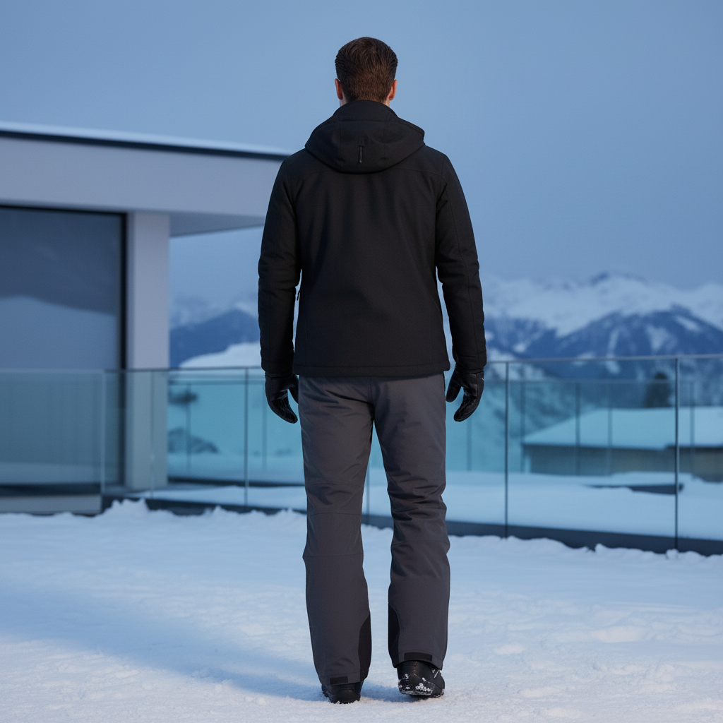 Pantalon De Ski Gris Foncé Imperméable Homme Chaud - Polyester - vue 2