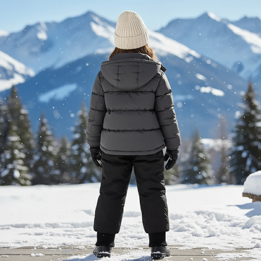 Pantalon De Ski Noir Matelassé Imperméable Enfant Hiver - Polyester - vue 2