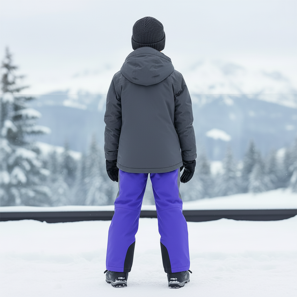 Pantalon De Ski Violet Enfant Imperméable Hiver Coupe Droite - Polyester - vue 2