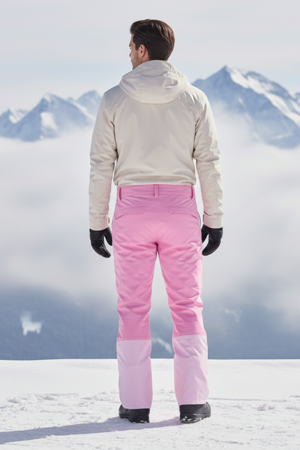 Pantalon De Ski Rose Imperméable Homme Salopette Coupe Droite - Polyester - vue 2