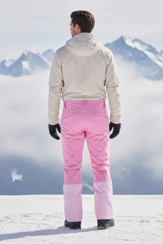 Pantalon De Ski Rose Imperméable Homme Salopette Coupe Droite - Polyester - vue 2