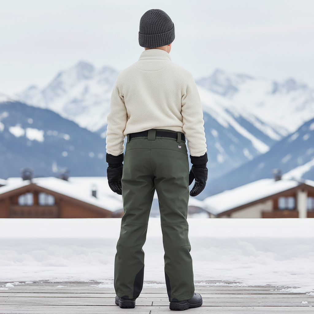 Pantalon De Ski Vert Kaki Imperméable Enfant Hiver - Polyester - vue 2