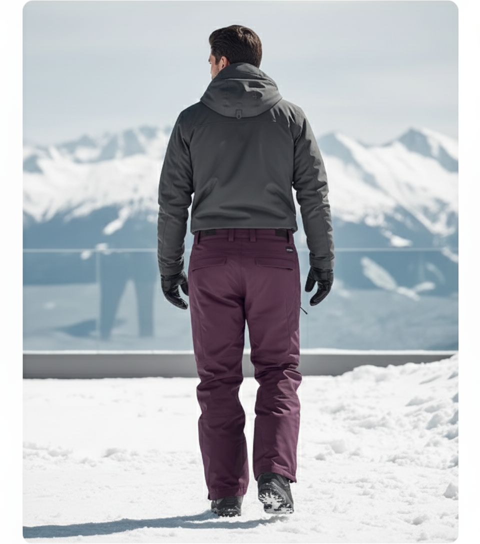 Pantalon De Ski Violet Imperméable Ample Homme Hiver - Polyester - vue 2