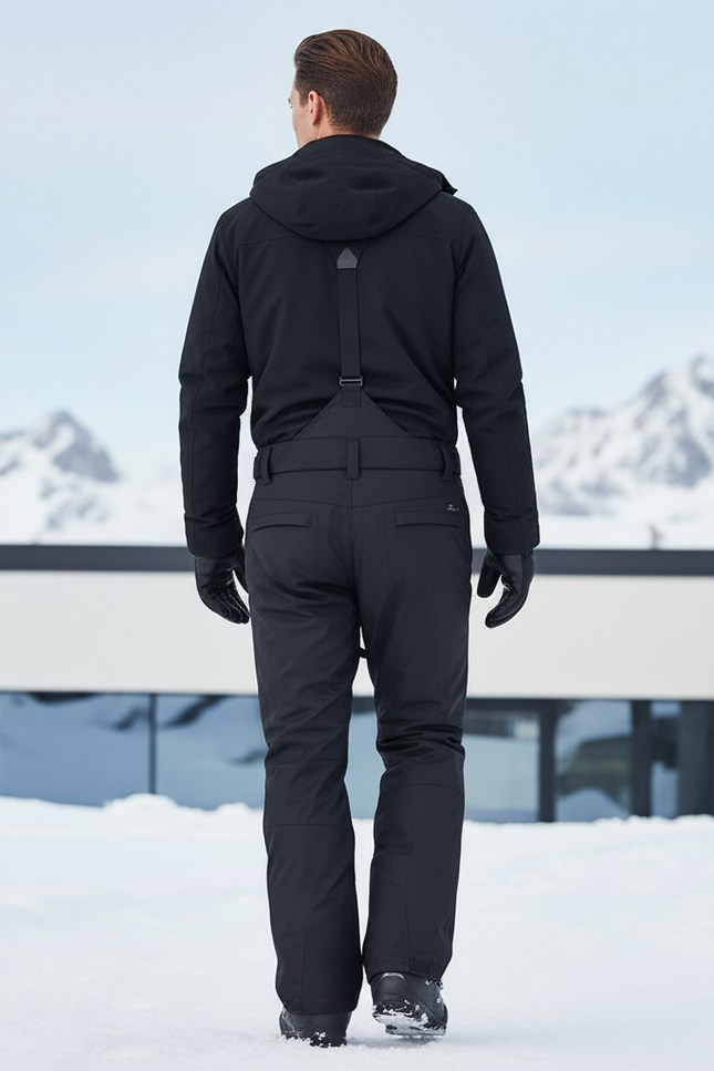 Pantalon De Ski Noir Homme Imperméable Bretelles Hiver - Polyester - vue 2