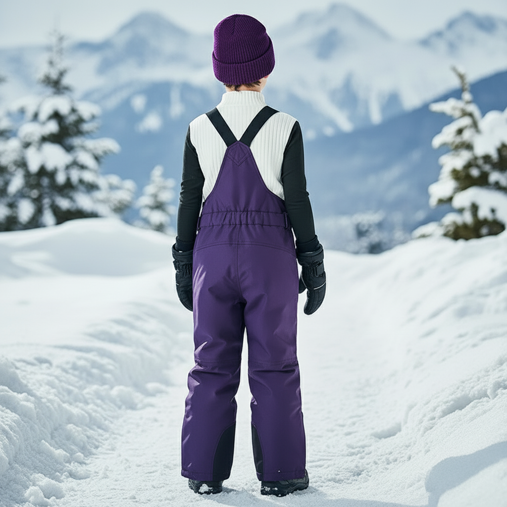 Pantalon De Ski Violet Enfant Bretelles Imperméable Matelassé - Polyester - vue 2