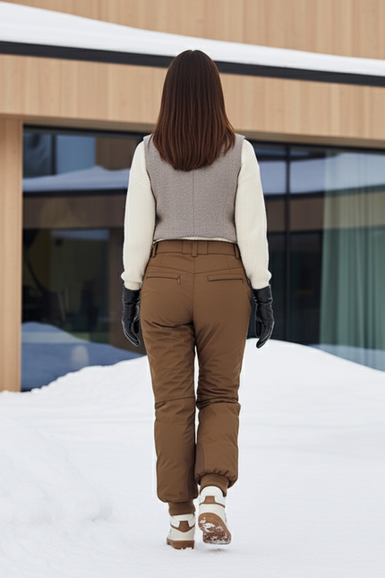 Pantalon De Ski Marron Ample Imperméable Motif Mignon - Polyester - vue 2