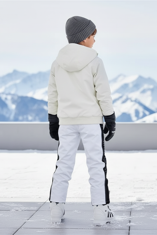 Pantalon De Ski Blanc Noir Imperméable Enfant Hiver - Polyester - vue 2