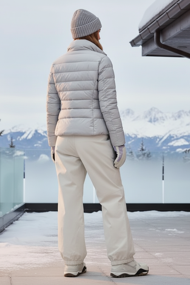 Pantalon De Ski Crème Ample Imperméable Femme Hiver - Beige Polyester - vue 2