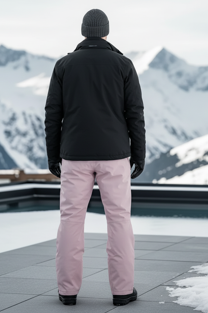 Pantalon De Ski Rose Pâle Imperméable Unisexe Neige Coupe Droite - Polyester - vue 2
