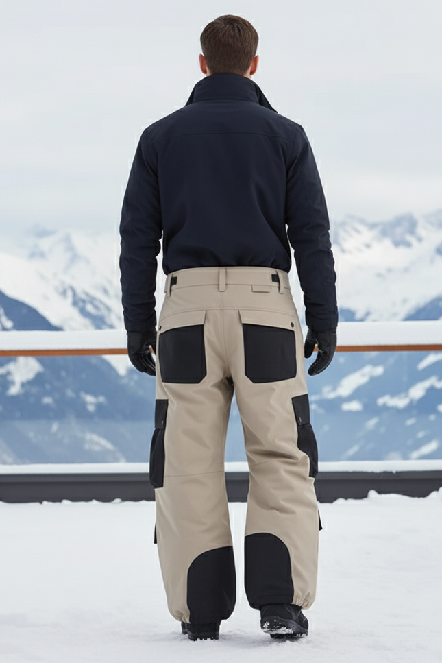 Pantalon De Ski Beige Cargo Ample Imperméable Hiver - Polyester - vue 2