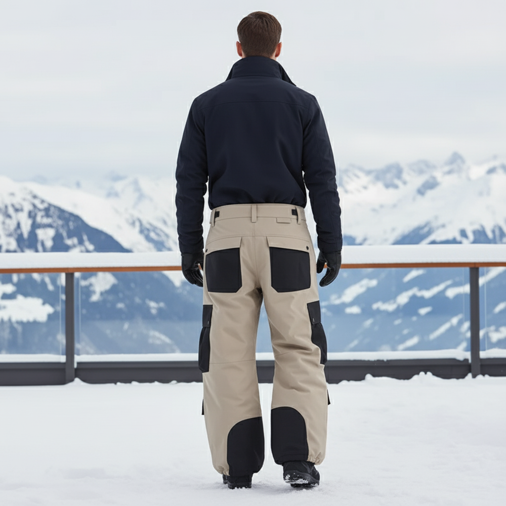 Pantalon De Ski Beige Cargo Ample Imperméable Hiver - Polyester - vue 2