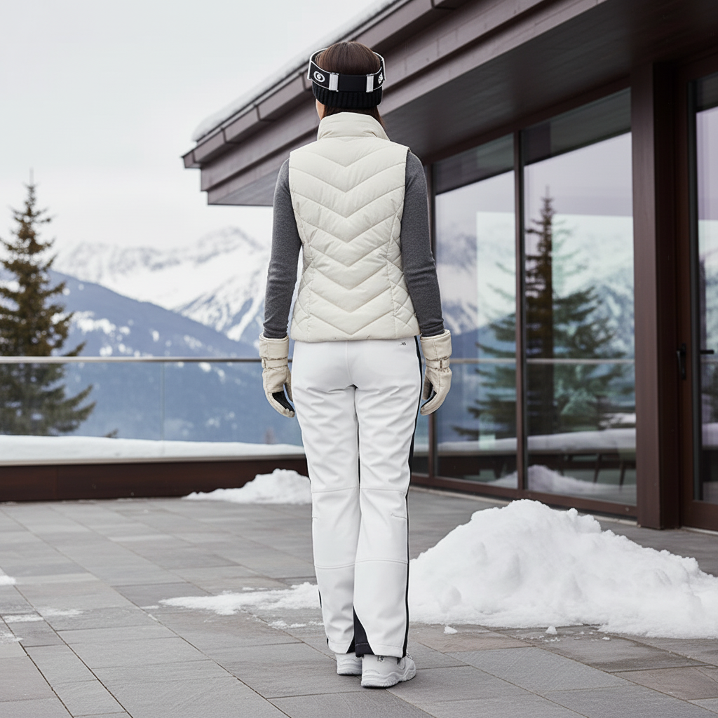 Pantalon De Ski Blanc Slim Imperméable Femme Élastique - Polyester - vue 2