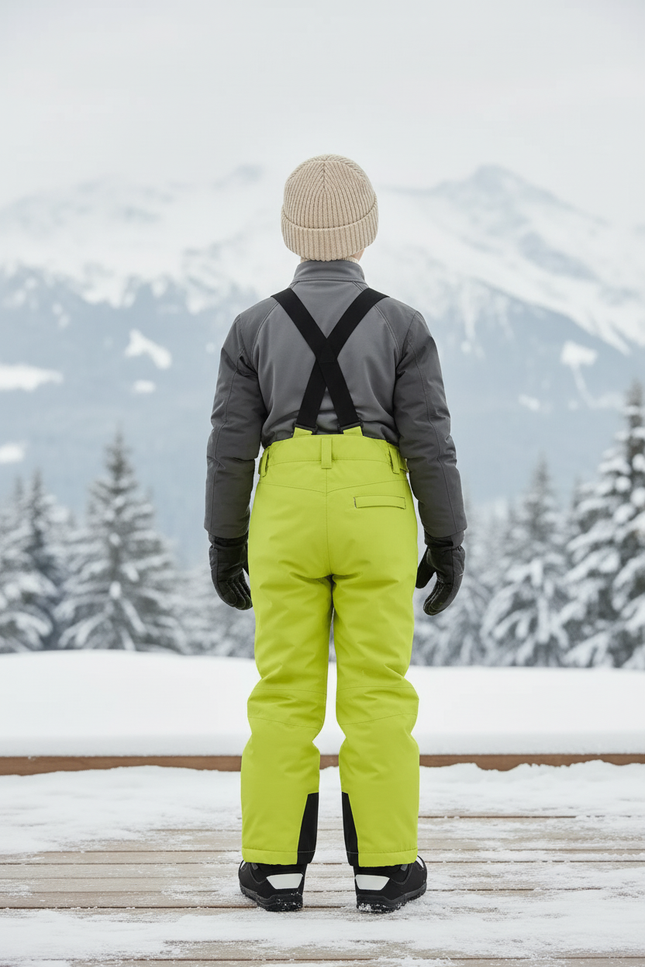 Pantalon De Ski Enfant Vert Fluorescent Imperméable Respirant - Polyester - vue 2