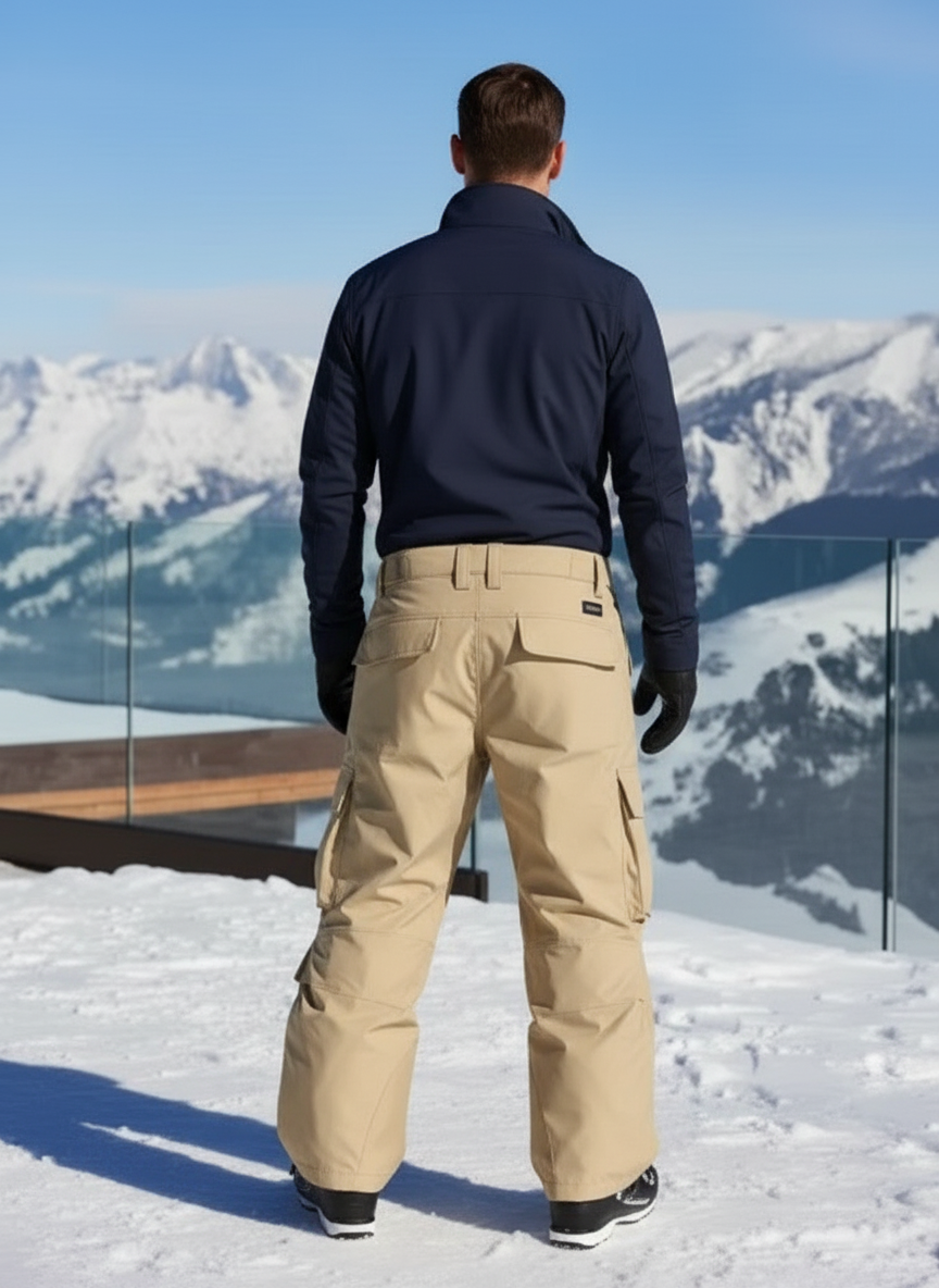 Pantalon De Ski Homme Cargo Beige Imperméable Thermique - Polyester - vue 2