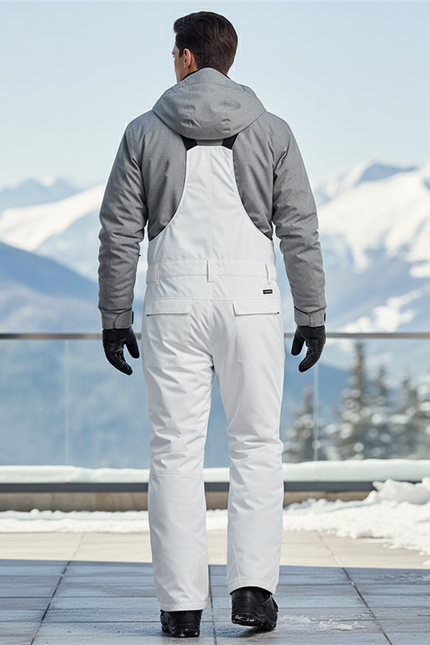 Pantalon De Ski Blanc Imperméable Homme Salopette - Polyester - vue 2