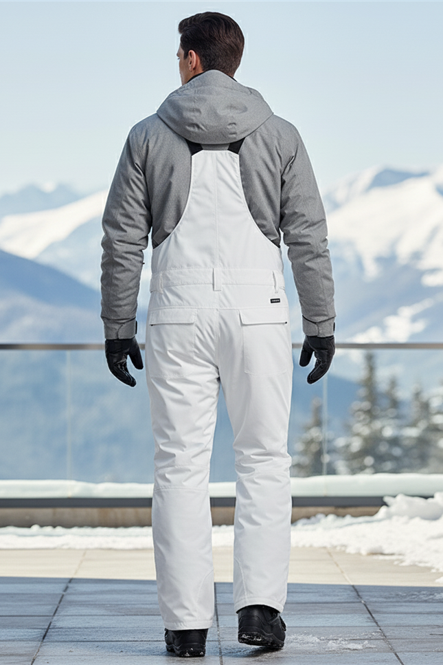 Pantalon De Ski Blanc Imperméable Homme Salopette - Polyester - vue 2