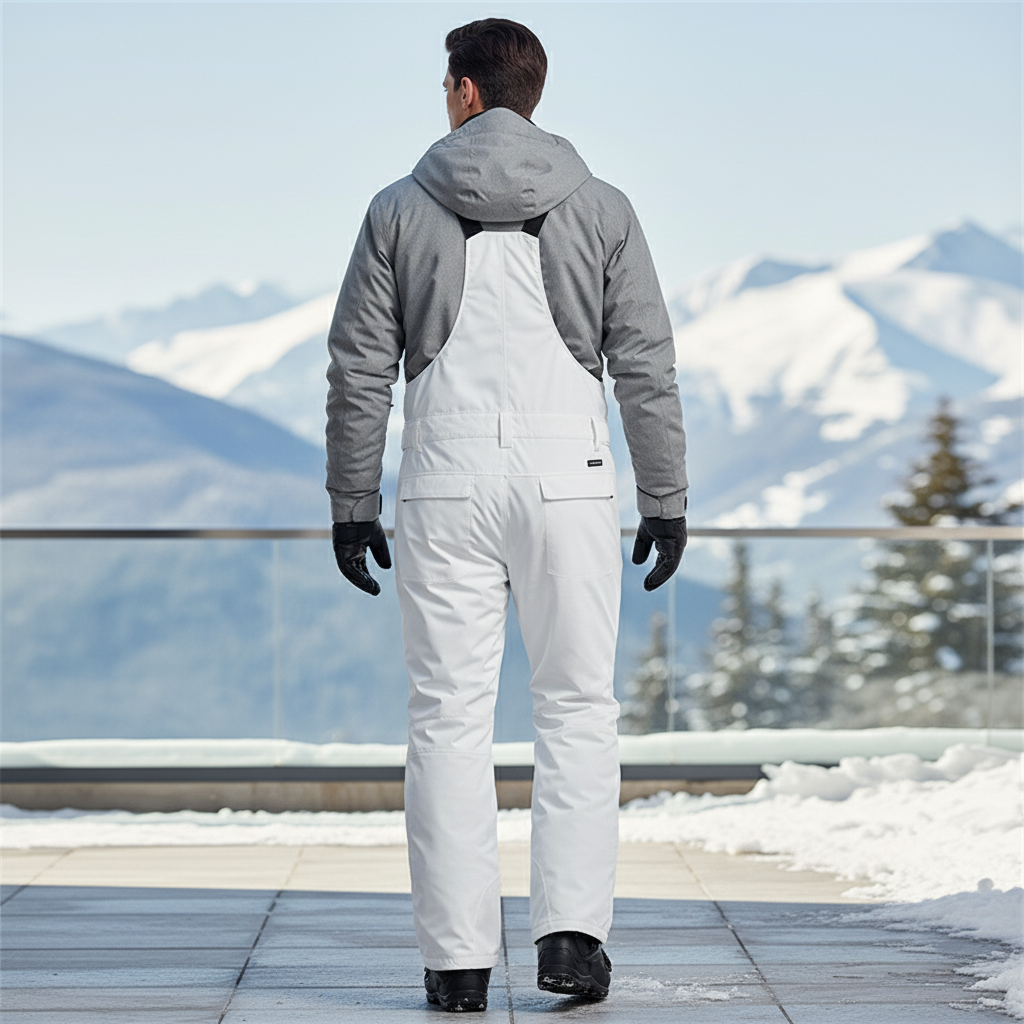 Pantalon De Ski Blanc Imperméable Homme Salopette - Polyester - vue 2