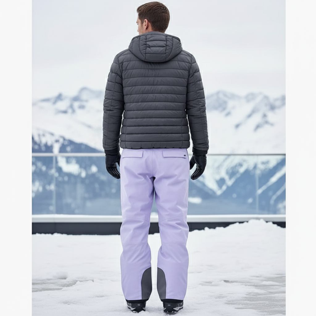 Pantalon De Ski Violet Unisexe Imperméable Ample - Polyester - vue 2