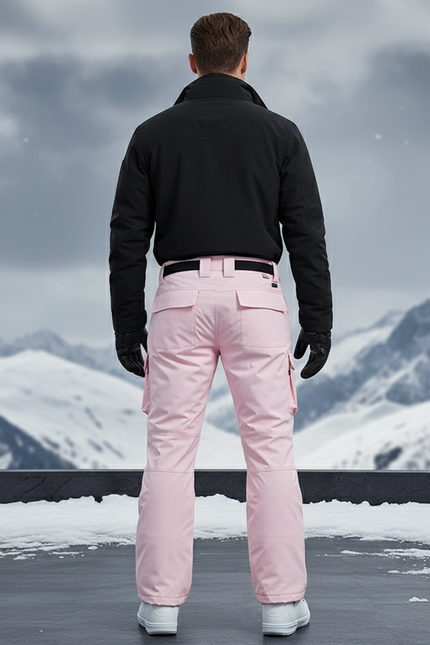 Pantalon De Ski Rose Imperméable Ample Unisexe Cargo - Polyester - vue 2