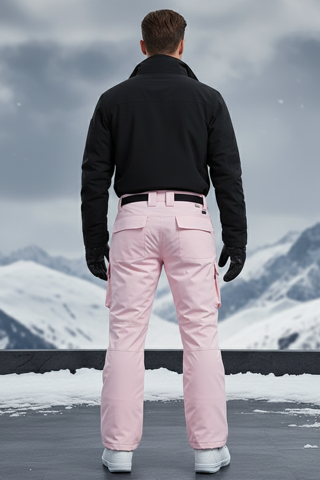 Pantalon De Ski Rose Imperméable Ample Unisexe Cargo - Polyester - vue 2