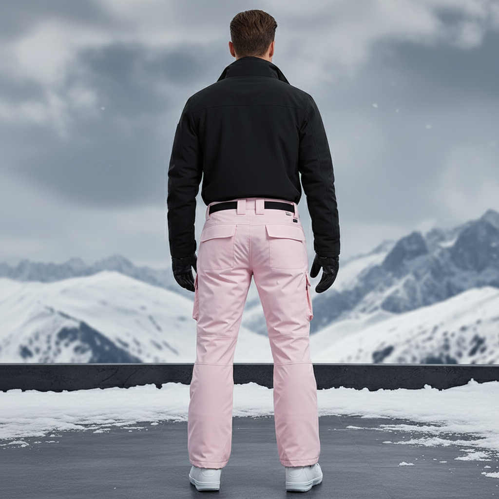 Pantalon De Ski Rose Imperméable Ample Unisexe Cargo - Polyester - vue 2