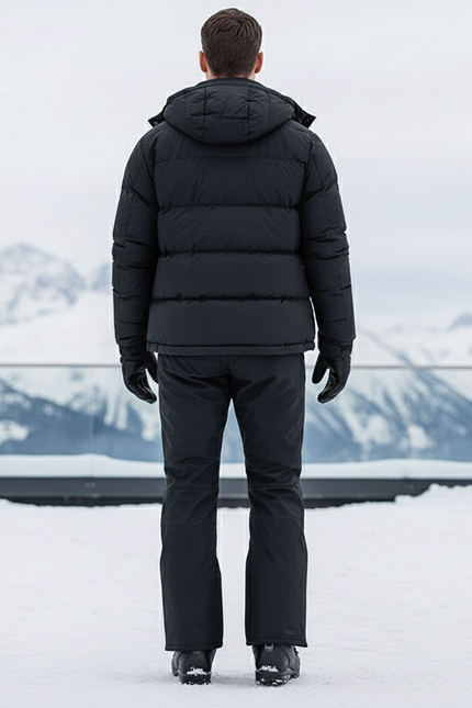 Pantalon De Ski Noir Imperméable Coupe Droite Homme - Polyester - vue 2