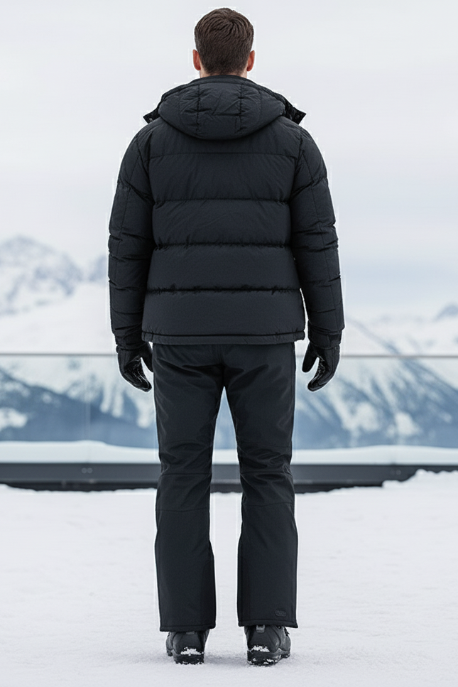 Pantalon De Ski Noir Imperméable Coupe Droite Homme - Polyester - vue 2