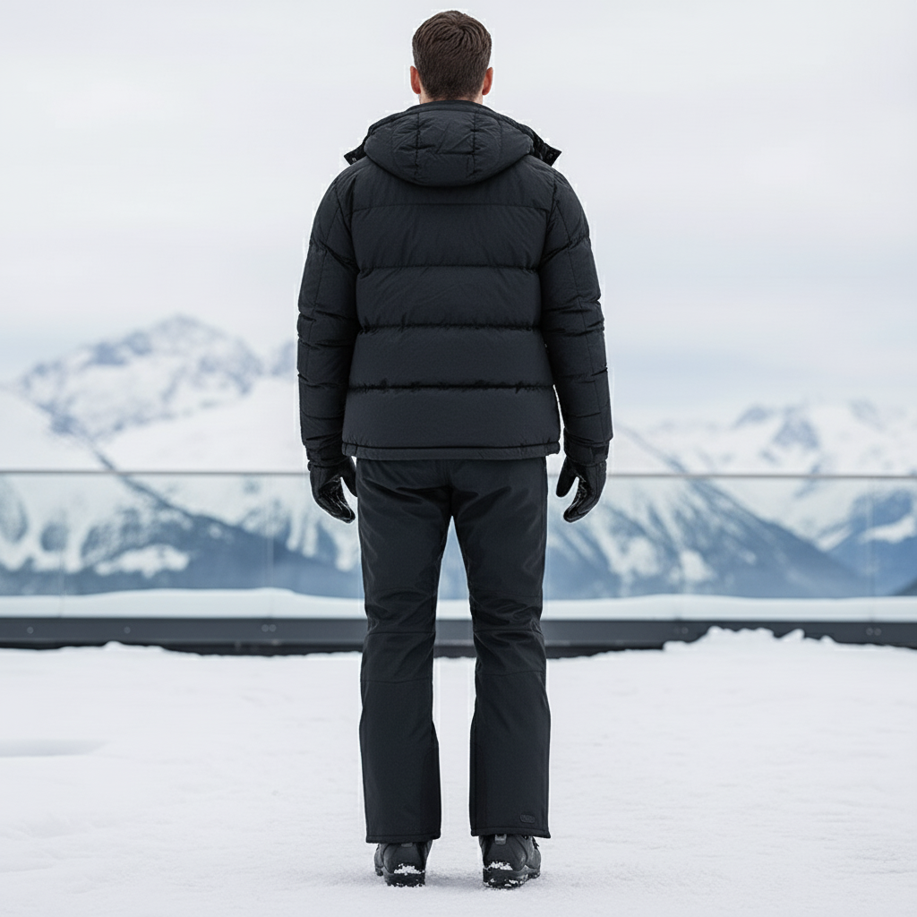 Pantalon De Ski Noir Imperméable Coupe Droite Homme - Polyester - vue 2