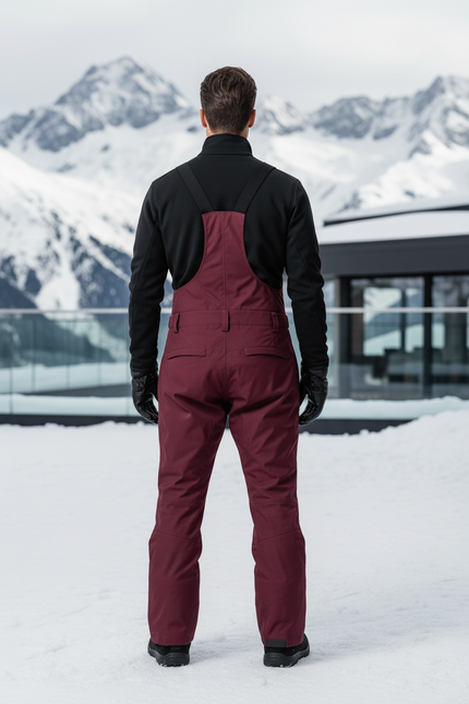 Pantalon De Ski Bordeaux Bretelles Imperméable Homme - Polyester - vue 2