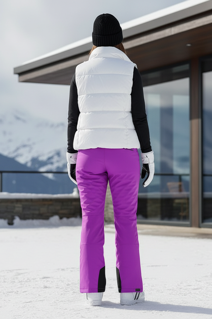 Pantalon De Ski Violet Imperméable Femme Bretelles Amovibles - Polyester - vue 2