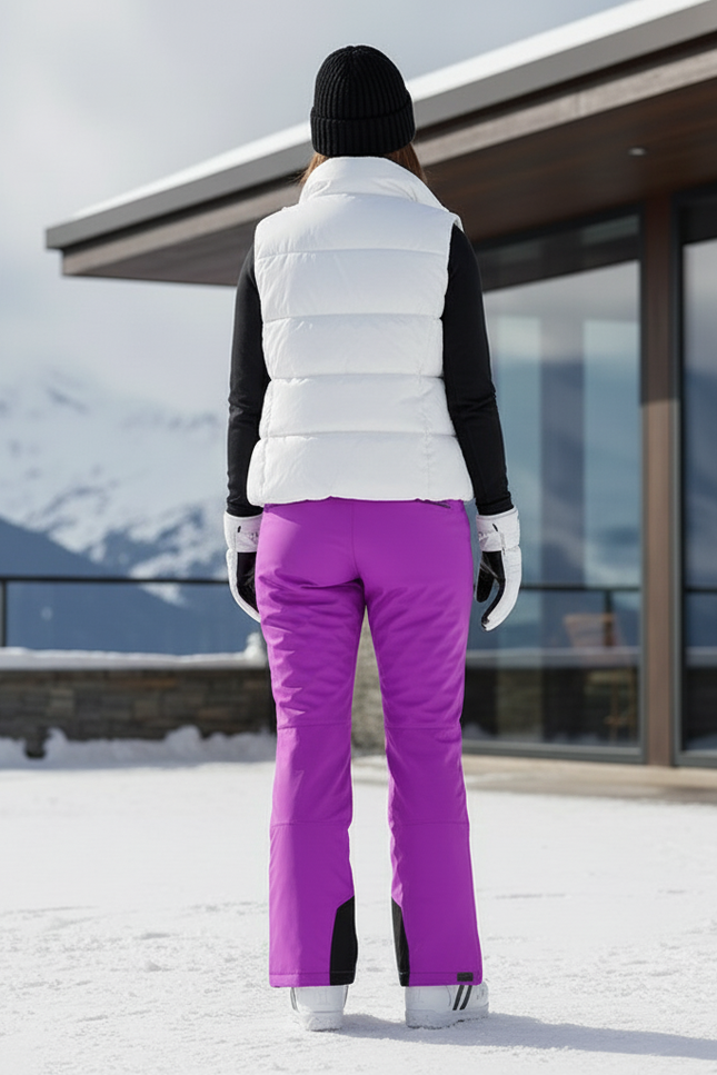 Pantalon De Ski Violet Imperméable Femme Bretelles Amovibles - Polyester - vue 2