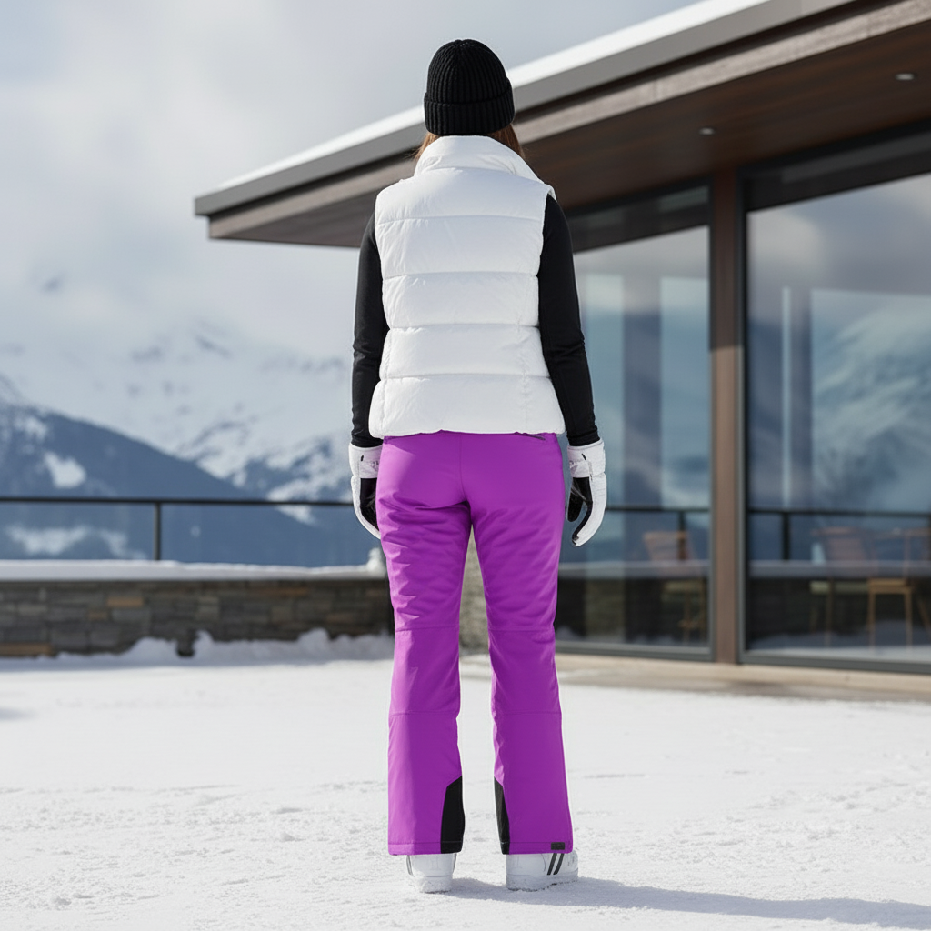 Pantalon De Ski Violet Imperméable Femme Bretelles Amovibles - Polyester - vue 2