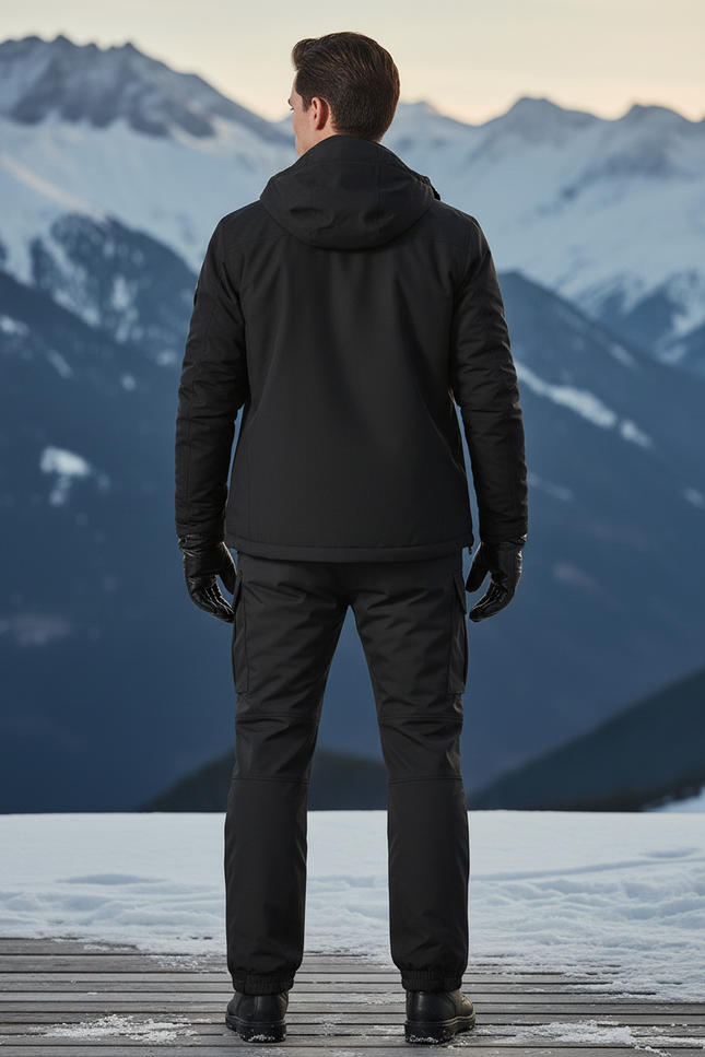 Pantalon De Ski Noir Chauffant Imperméable Cargo Homme - Polyester - vue 2