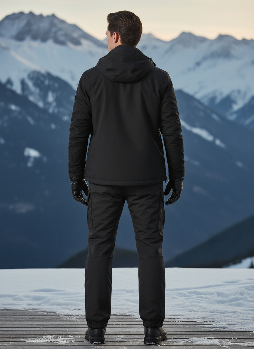 Pantalon De Ski Noir Chauffant Imperméable Cargo Homme - Polyester - vue 2