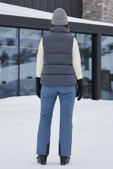 Pantalon De Ski Bleu Imperméable Chaud Femme Coupe Droite - Polyester - vue 2
