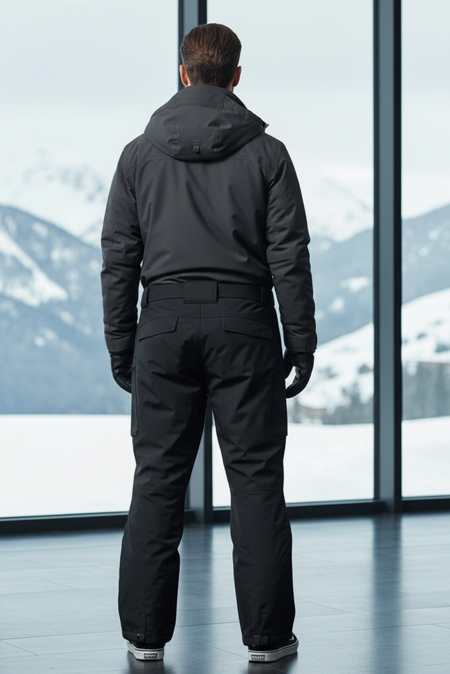 Pantalon De Ski Noir Imperméable Coupe Droite Hiver - Polyester - vue 2